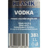 VODKA KLASIK 38% 1l PREHRANA