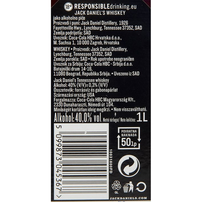 WHISKY JACK DANIELS 1l COCA COLA