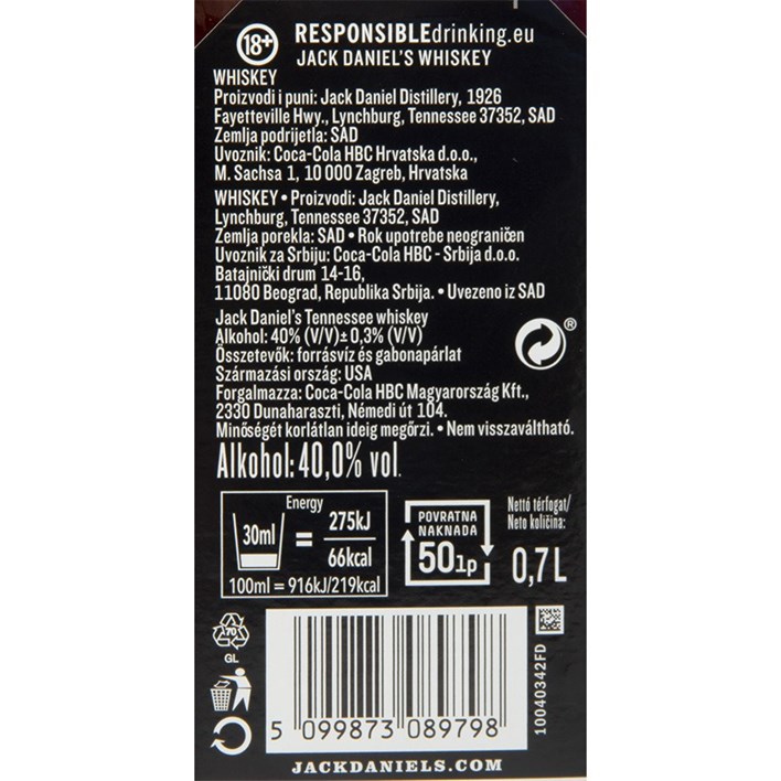 WHISKY JACK DANIELS 0,7l COCA COLA