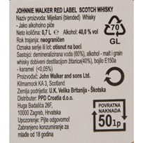 WHISKY JOHNNIE WALKER RED LABEL 0,7l