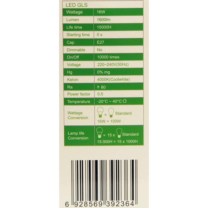 ŽARULJA LED E27 16W JET