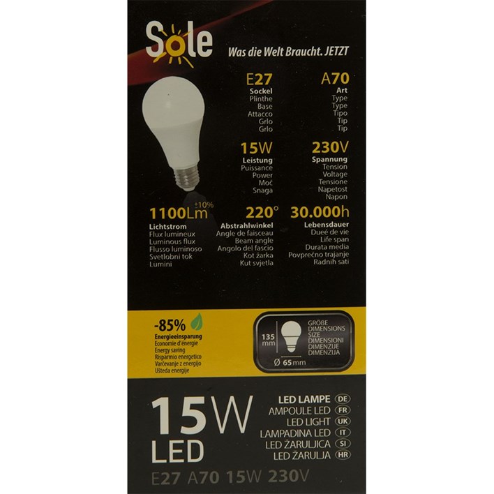 ŽARULJA SOLE LED 15W E27 POST PLUS