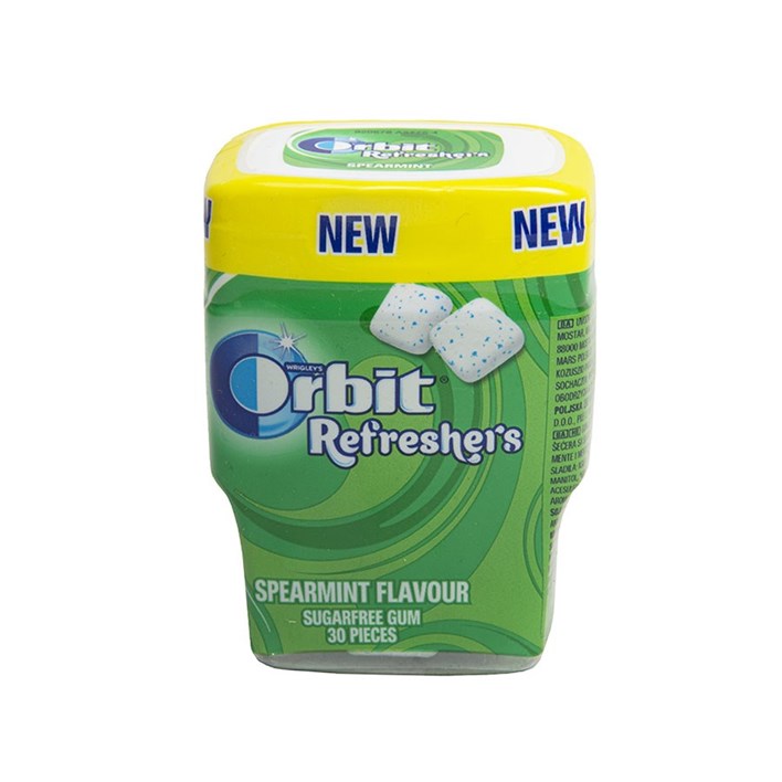 ŽVAKAČA GUMA ORBIT REFRESHERS SPEARMINT BOČICA 67g ATLANTIC